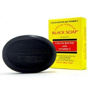 6-Pack African Formula BLACK SOAP Cocoa Butter w/ Vitamin E - 3.5oz (100g) each